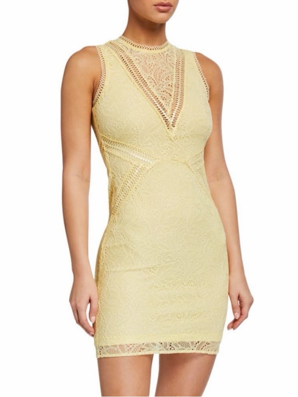 BARDOT • Aubrey Lace Dress in Light Yellow